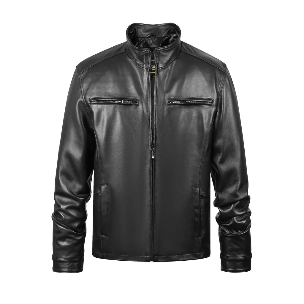1950 Premium Men’s Lambskin Jacket with Stand-Up Collar