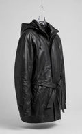 Hooded Parka Jacket with Zip-Out Hood – Heavy-Duty Faux Leather | JenZleather
