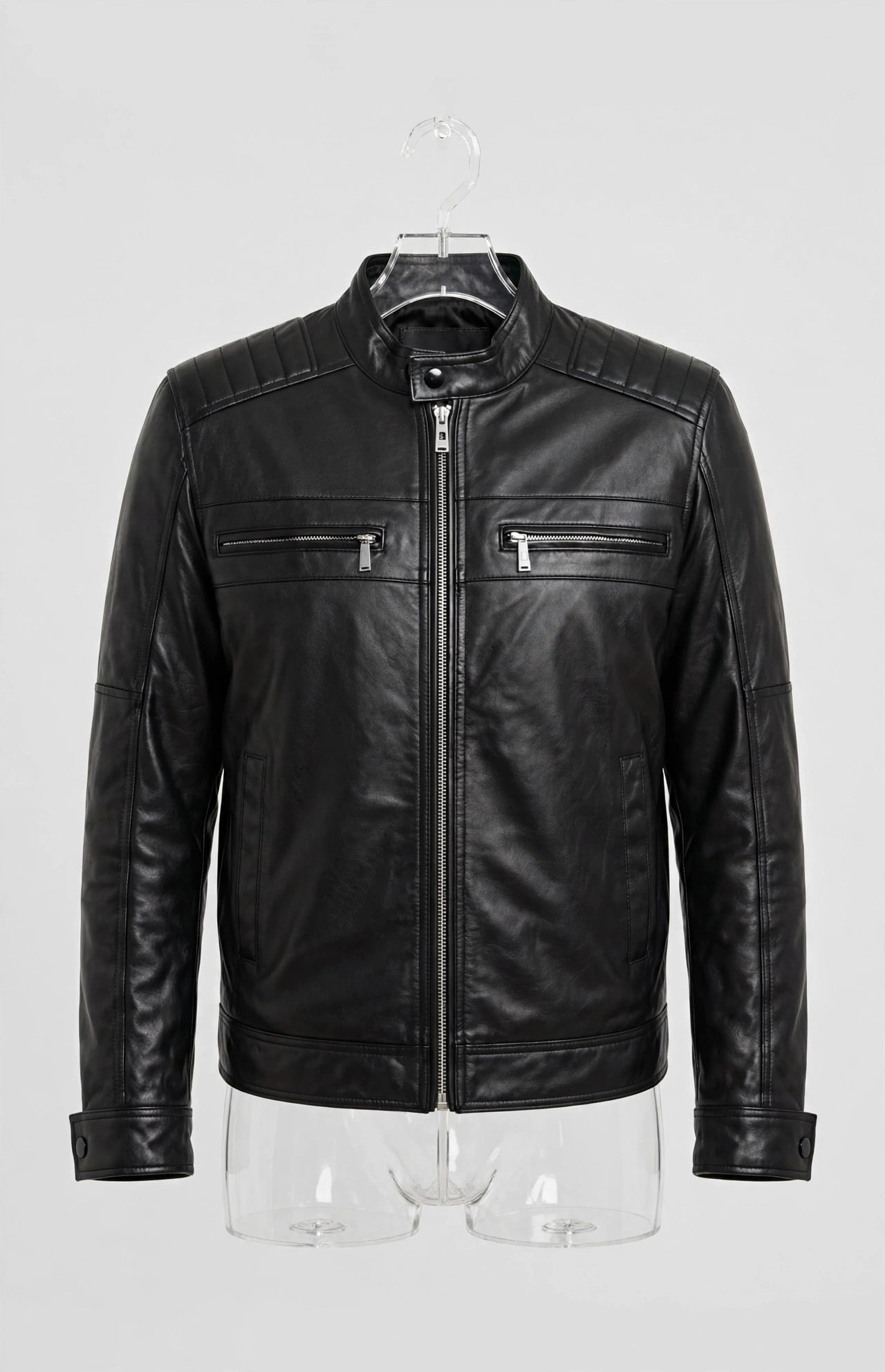 1950 Men's Genuine Lambskin Leather Biker Jacket - Imported