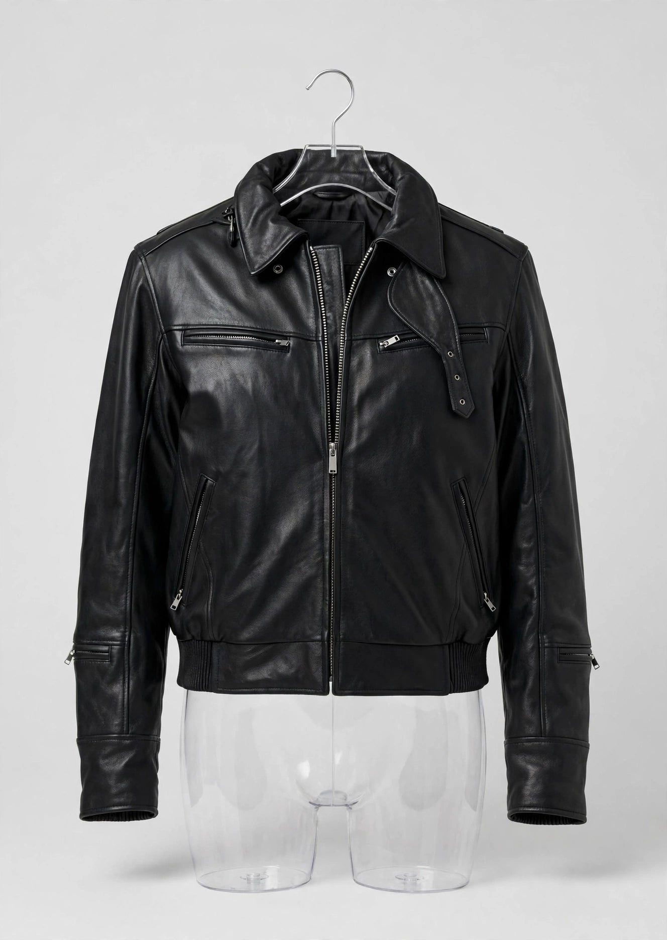 Vented Leather Motorcycle Jacket with Biker Neck Warmer – Naked Cow Leather | JenZleather