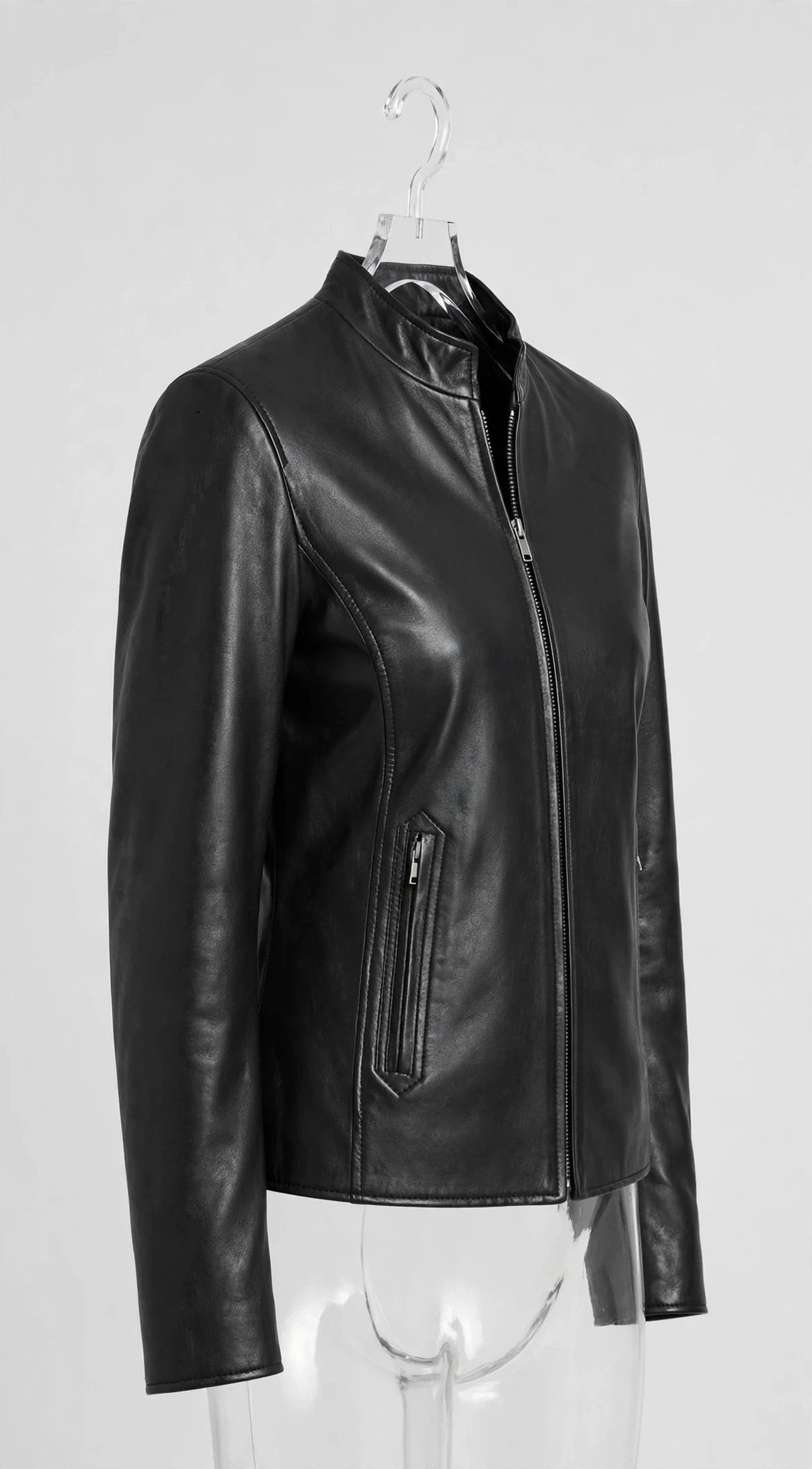 Moto Leather Fashion Jacket – Handmade Top-Stitch Trim, Genuine Leather Coat | JenZleather