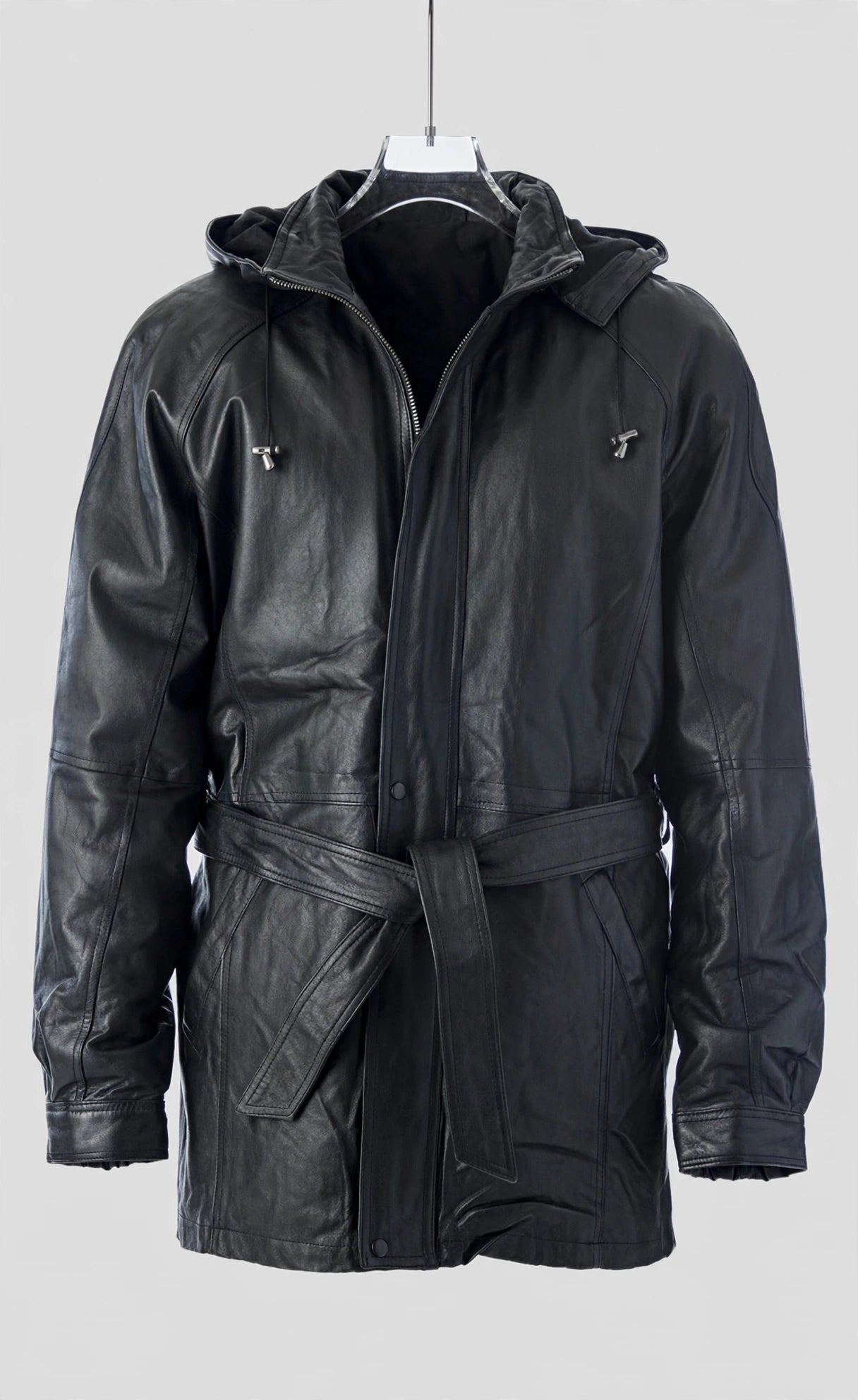 Hooded Parka Jacket with Zip-Out Hood – Heavy-Duty Faux Leather | JenZleather