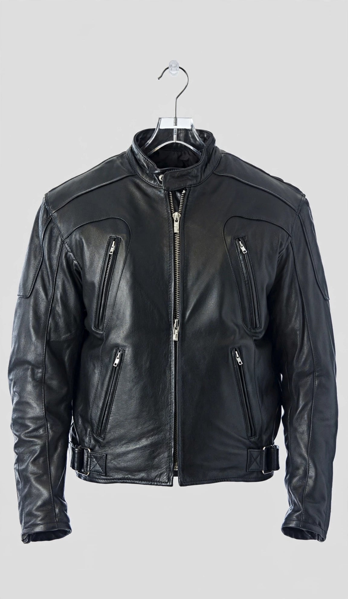 Premium Leather Motorcycle Jacket with Zipper Air Vents – Naked Cowhide | JenZleather