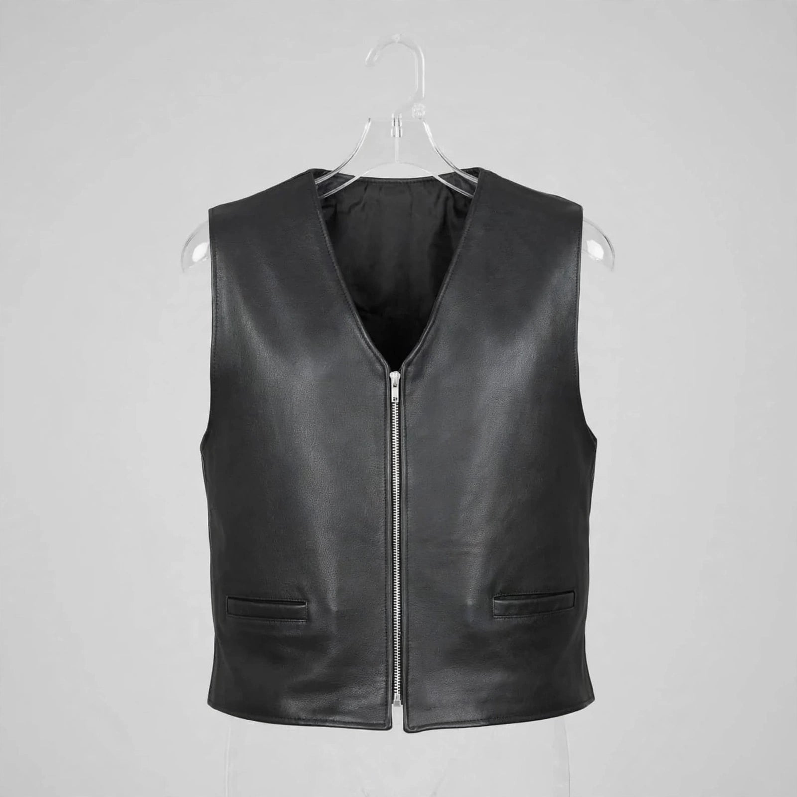 Naked Cow Leather Motorcycle Zipper Vest – Classic Biker Style | JenZleather