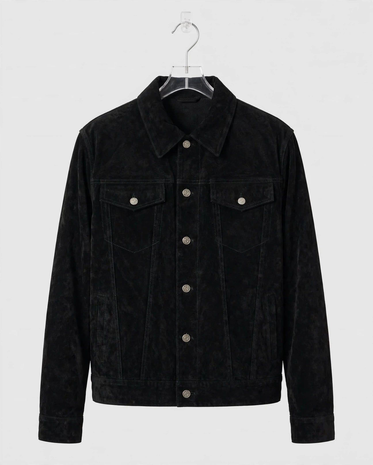 Men's Western Jean Style Suede Leather Shirt Jacket - Imported