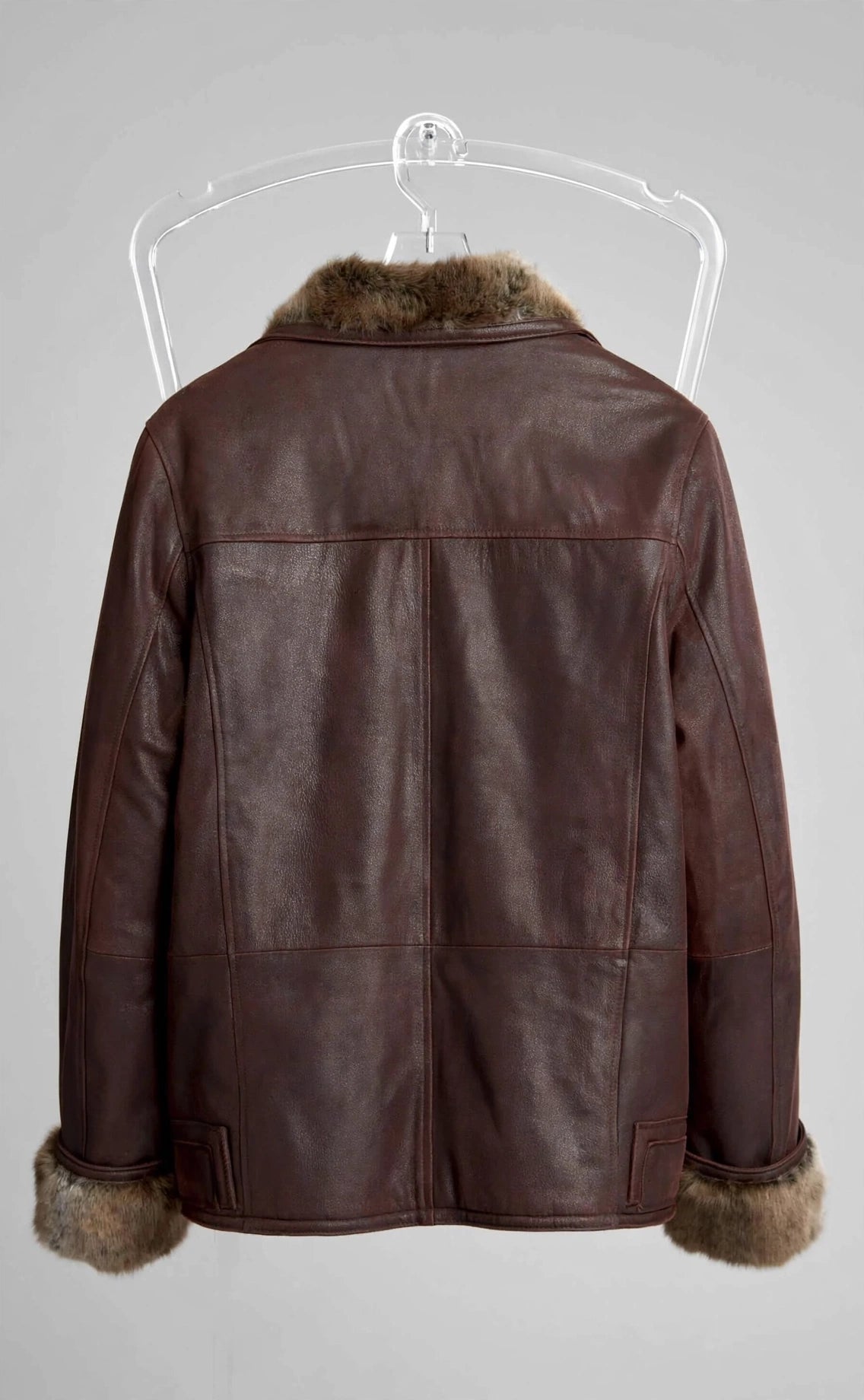Zip-Up Collar Sheepskin Leather Shearling Coat – Heavy Weight Winter Jacket | JenZleather