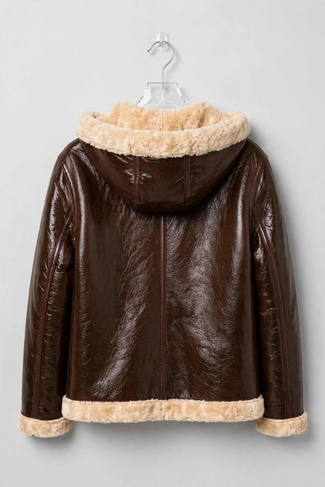 Colorado Shearling-Style Sheepskin Leather Jacket – Fur-Trimmed Hood | JenZleather