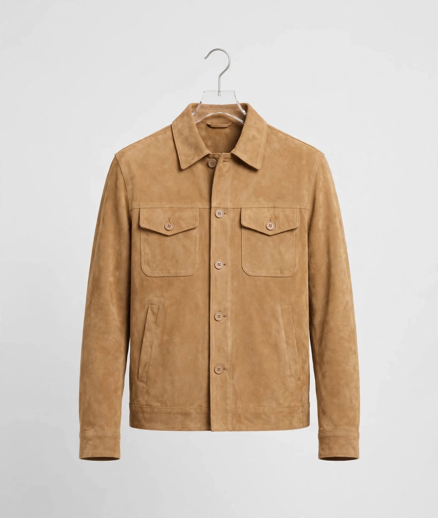 Men's Quello 4 Button Water Repellent Suede Leather Jacket - Imported