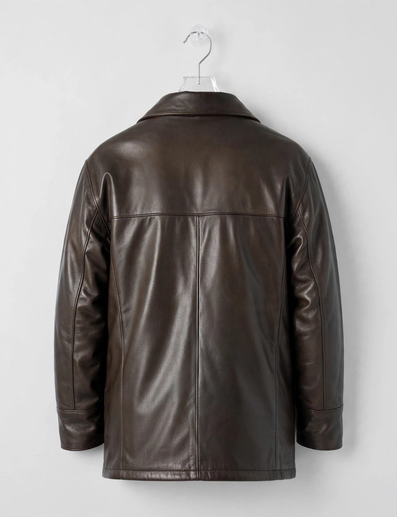 Men's Premium Four Button Car Coat Leather Jacket Made in USA