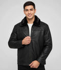 Smooth Lamb-Touch Faux Leather Jacket with Detachable Fur Collar – Classic Style | JenZleather