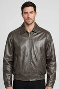 Men's All American Bomber Leather Jacket Union Made in USA