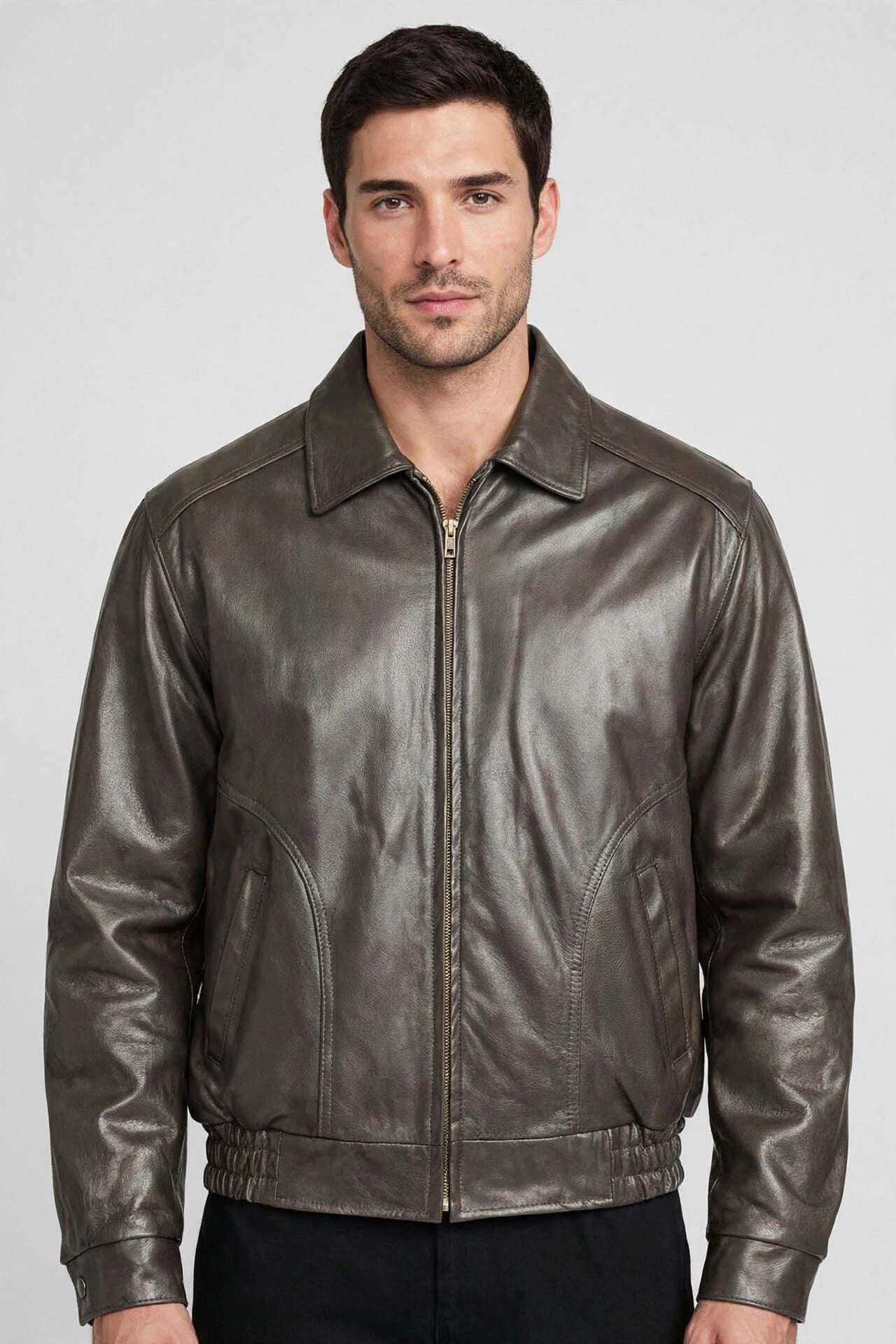 Men's All American Bomber Leather Jacket Union Made in USA