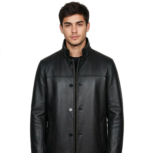 1950 Men’s Lambskin Leather Four-Button Car Coat