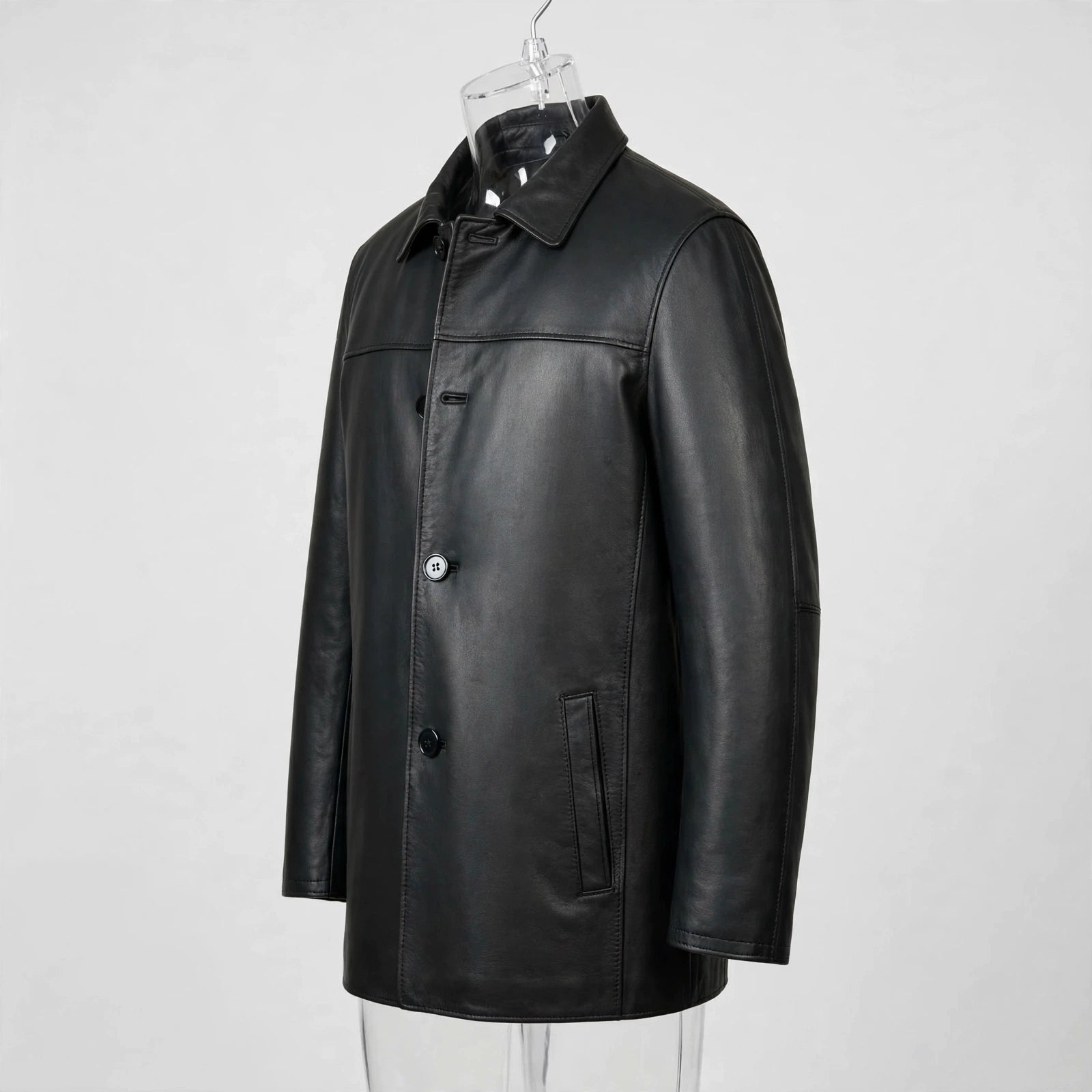 1950 Men’s Lambskin Leather Four-Button Car Coat