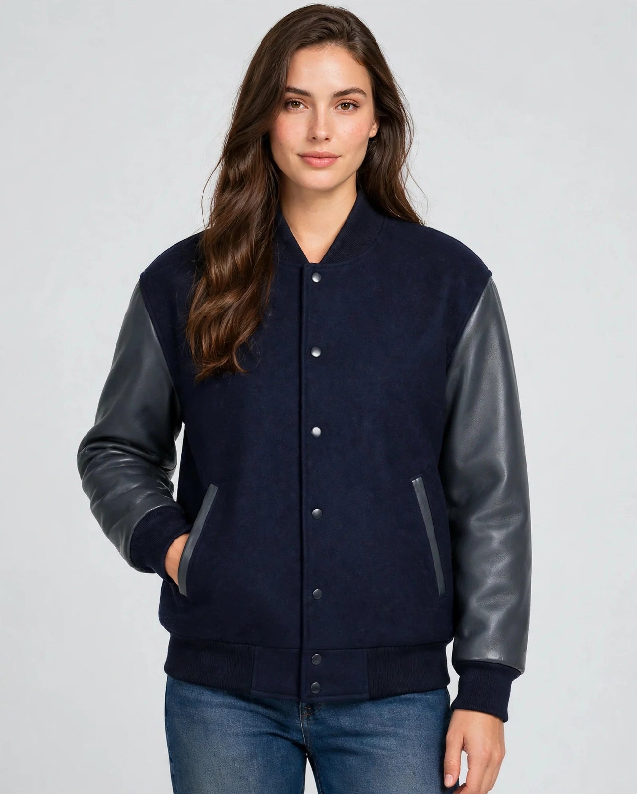 Men's Premium Varsity Leather/Wool Jacket Made in USA