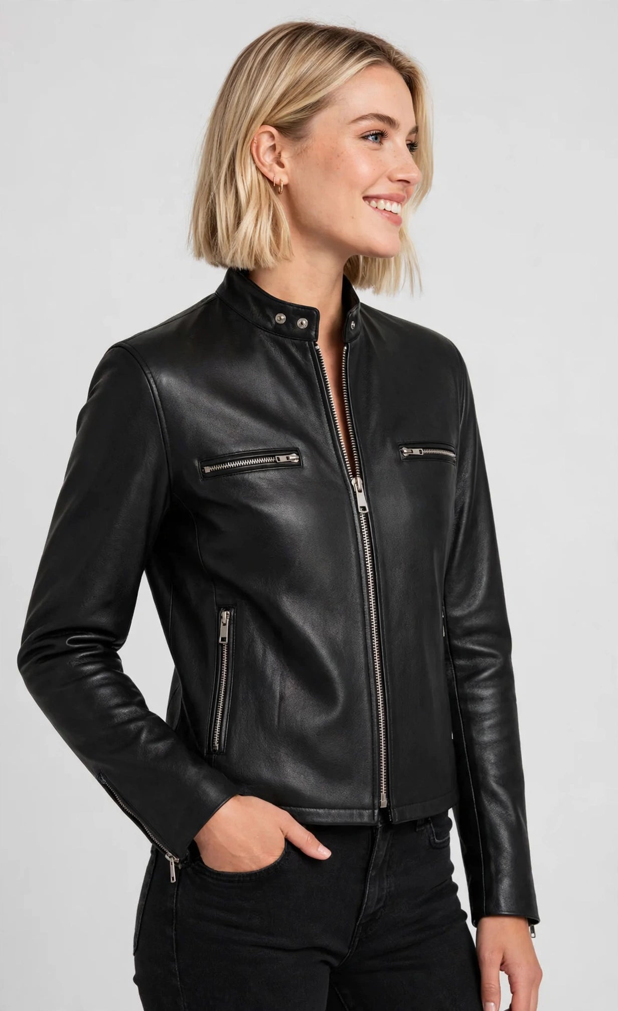 Men's Naked Cow Leather Motorcycle Jacket Made in USA