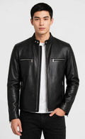 Men's Naked Cow Leather Motorcycle Jacket Made in USA