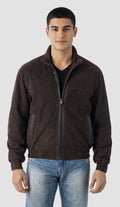 Quello Men's Light Weight Water Resistant Suede Leather Waist Jacket - Imported