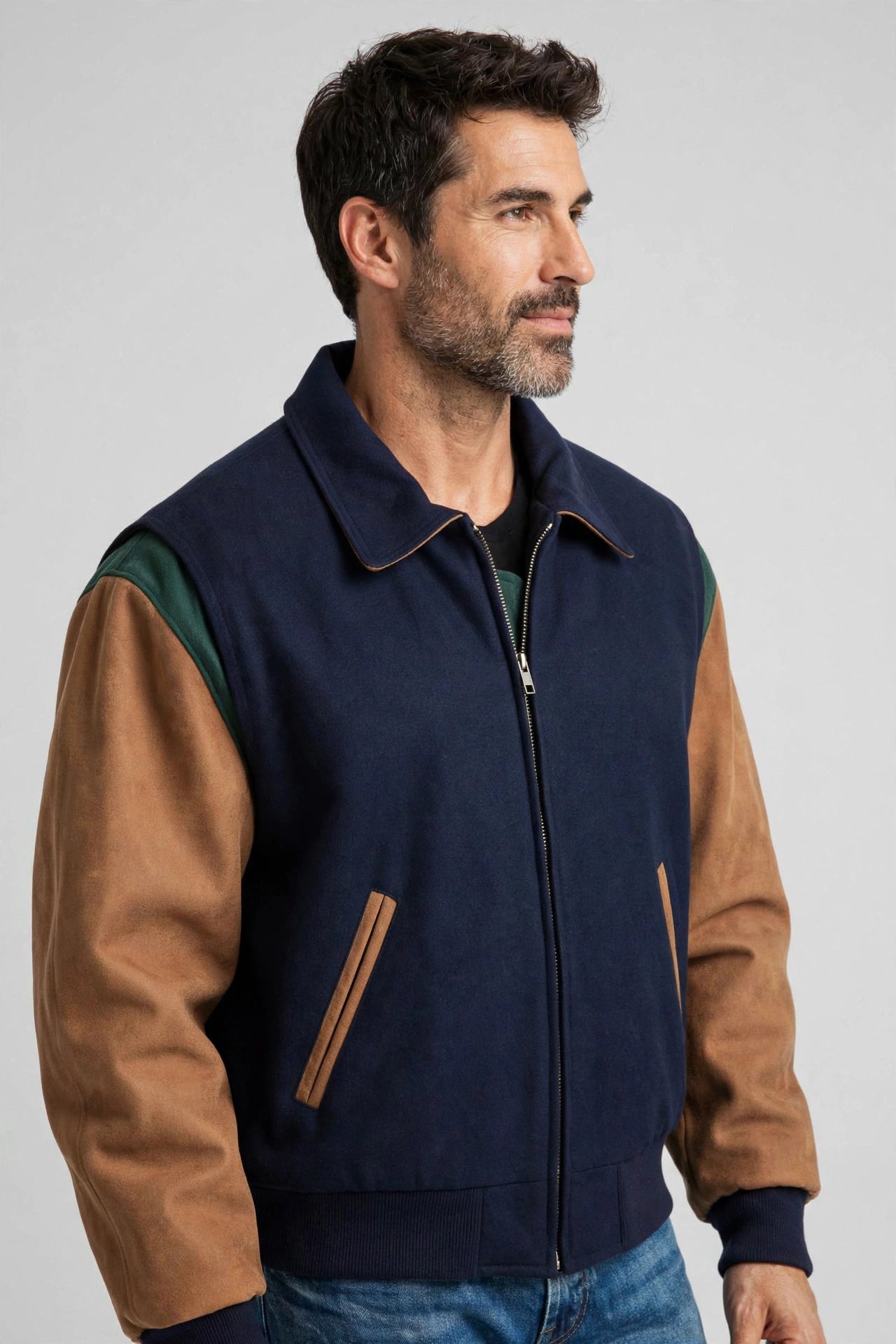 Men's Premium Quality Leather Letterman Varsity Jacket Made in USA