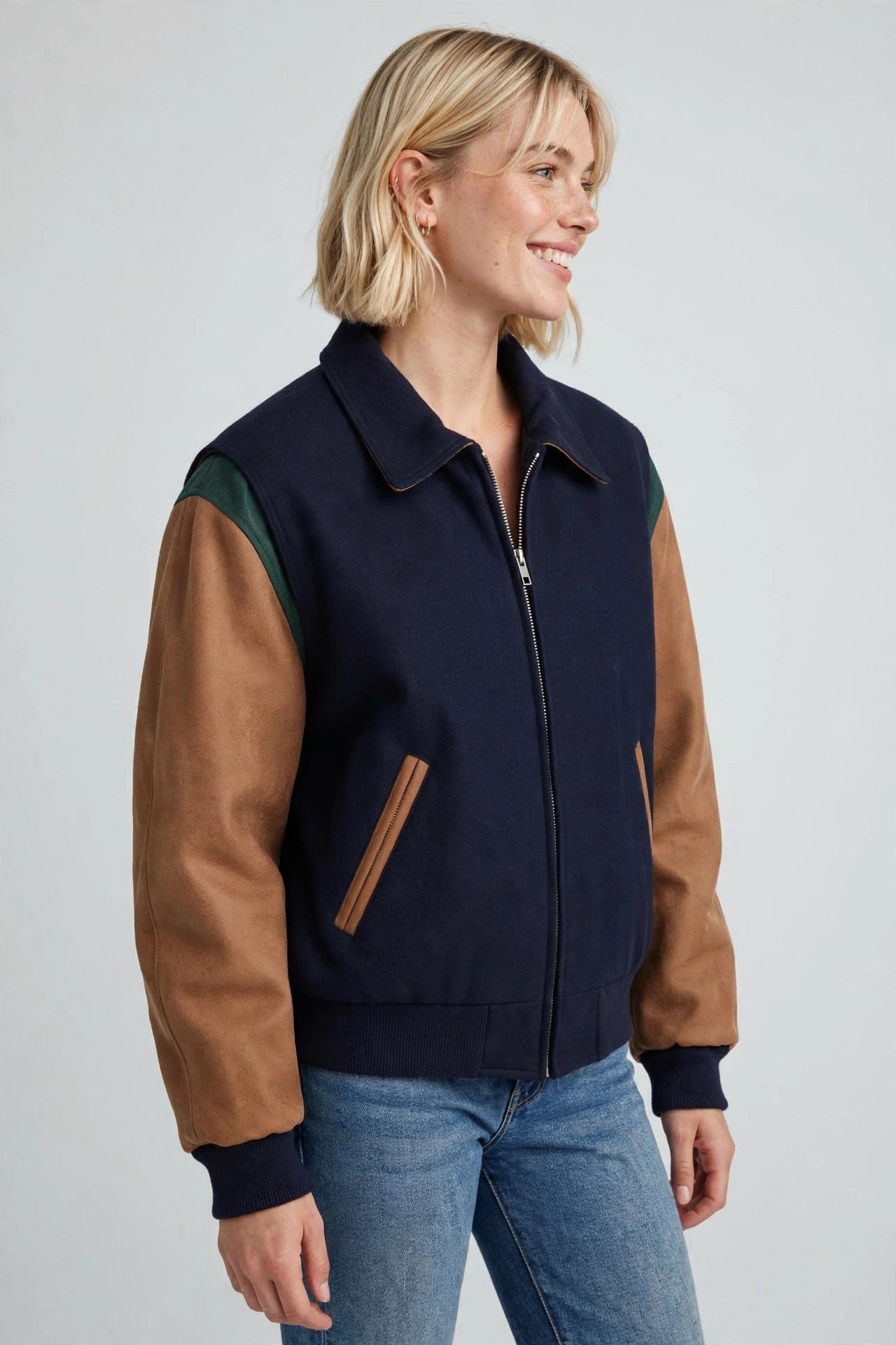 Men's Premium Quality Leather Letterman Varsity Jacket Made in USA