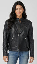 Premium Leather Motorcycle Jacket with Zipper Air Vents – Naked Cowhide | JenZleather