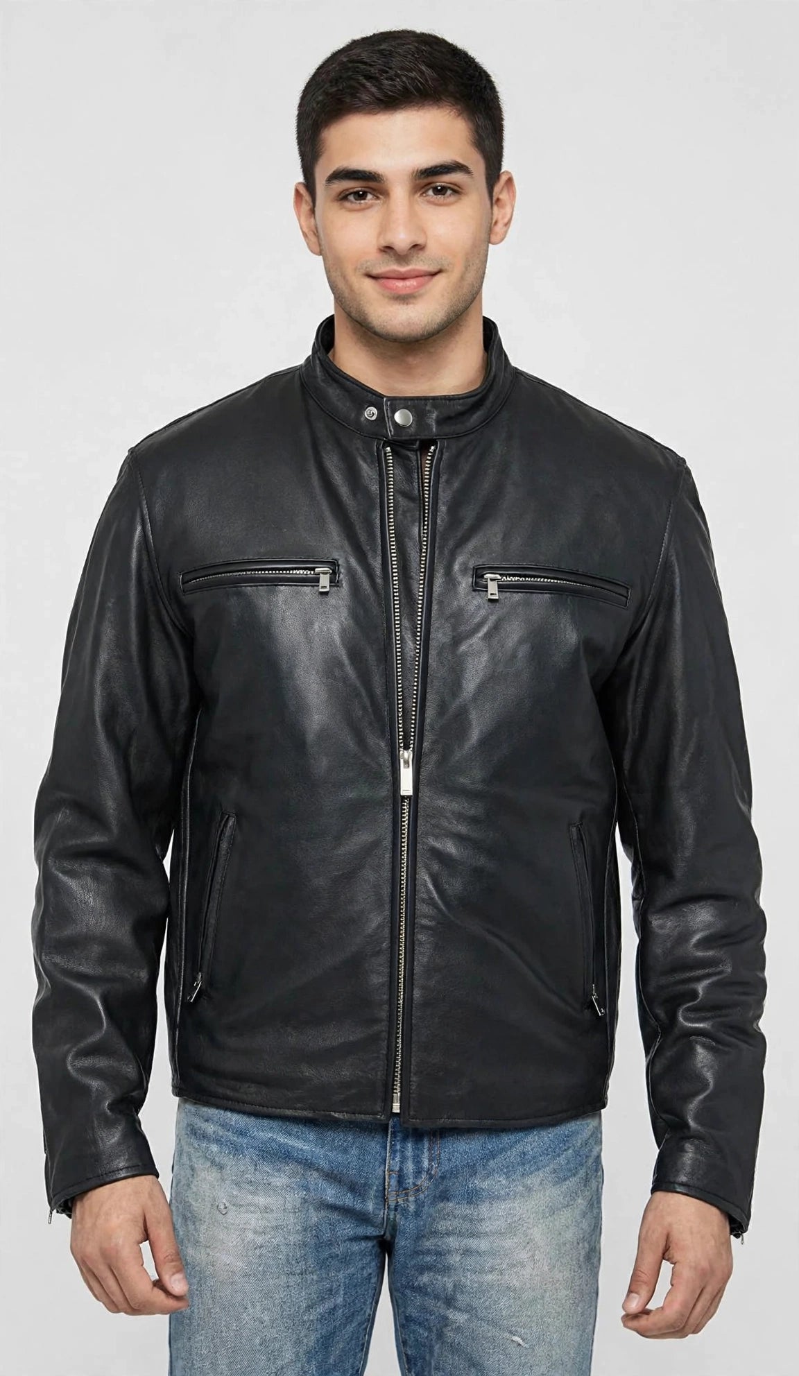 Knock Around Biker Jacket – Imported Naked Cow Leather with Zip-Out Lining | JenZleather