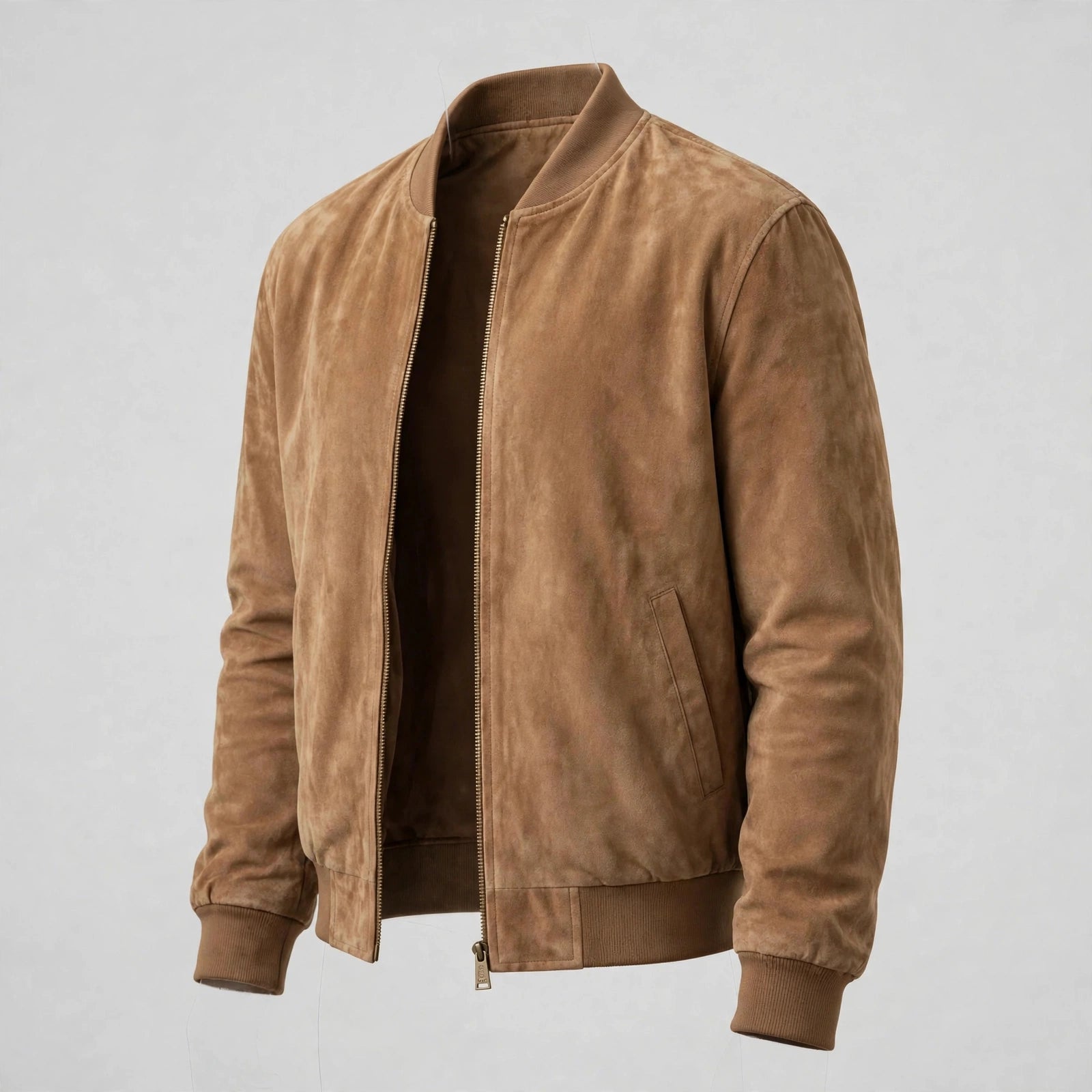Men's Baseball Suede Leather Jacket – Satin Lined, Classic Style | JenZleather