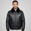 Men's Premium Leather Aviator Bomber Jacket - Imported