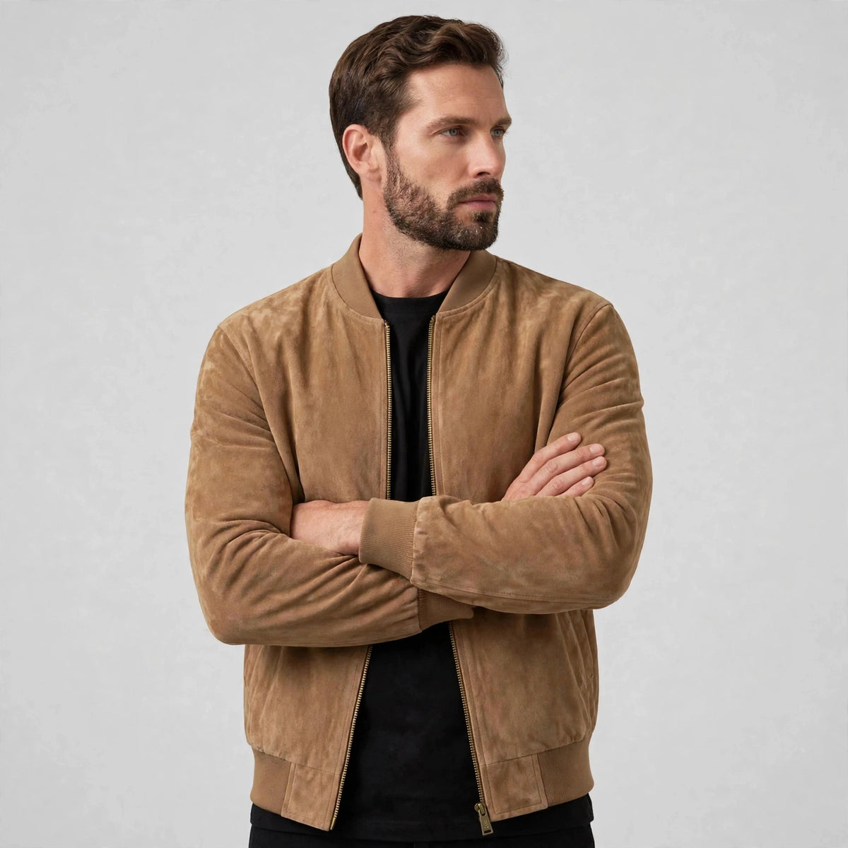 Baseball Suede Leather Jacket – Satin Lined, Classic Style | JenZleather