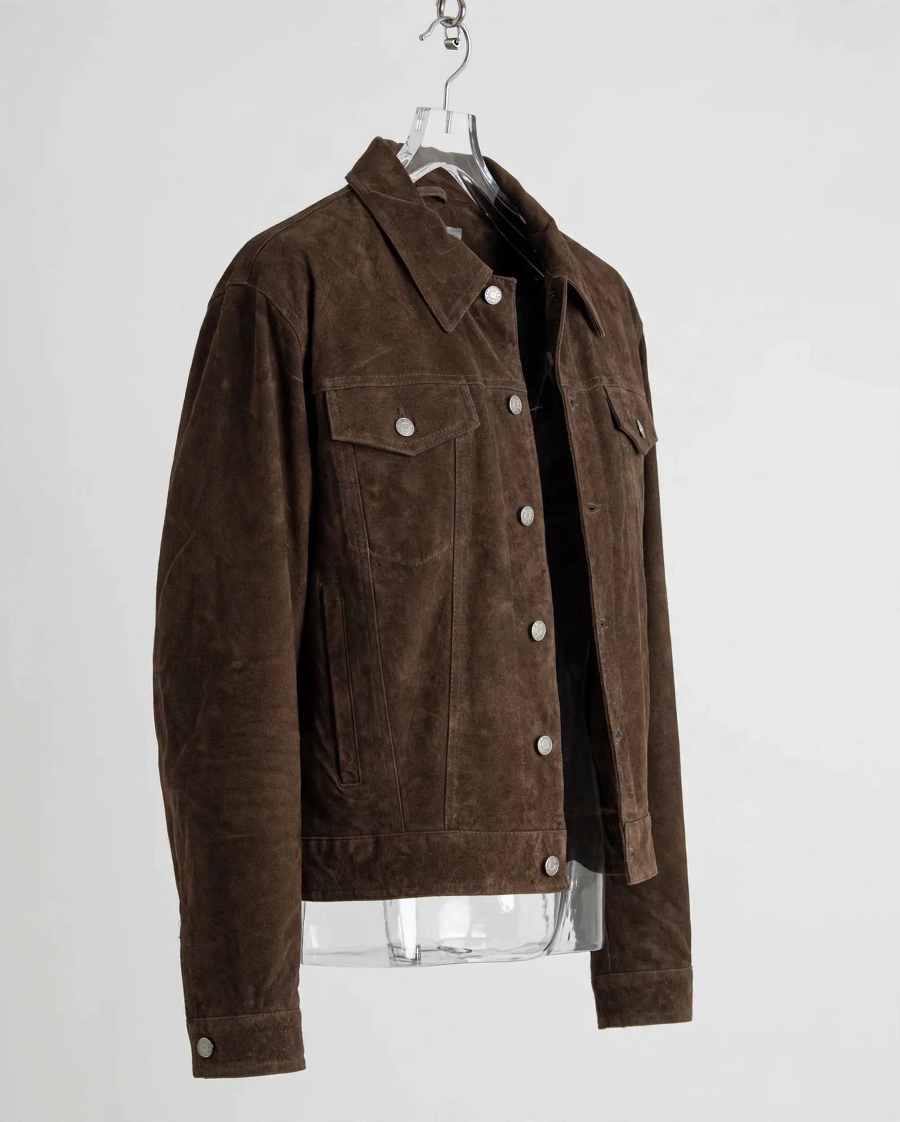 Men's Western Jean Style Suede Leather Shirt Jacket - Imported