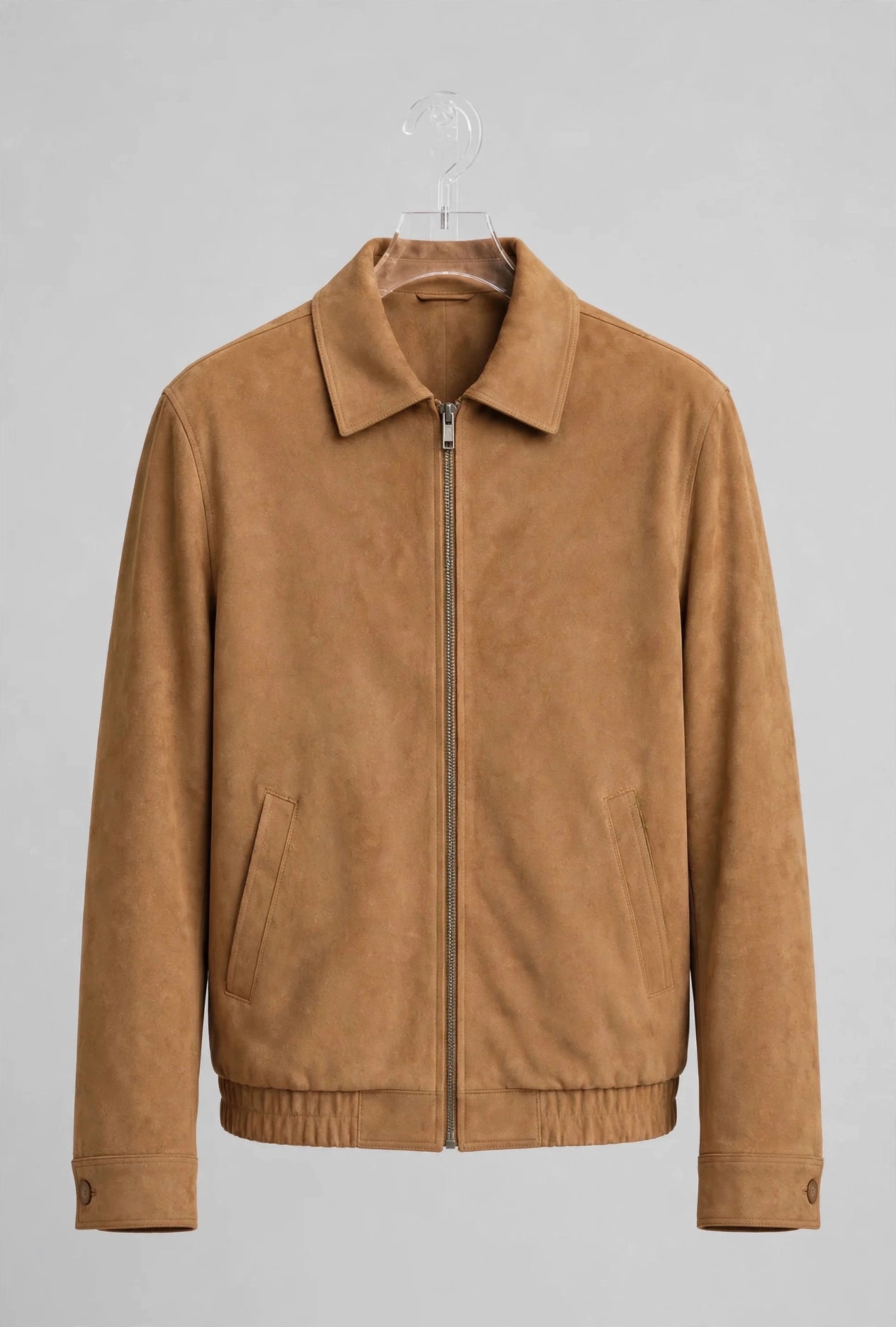 Water Repellent Real Suede Leather Bomber Coat – Soft Touch, Stain Resistant | JenZleather