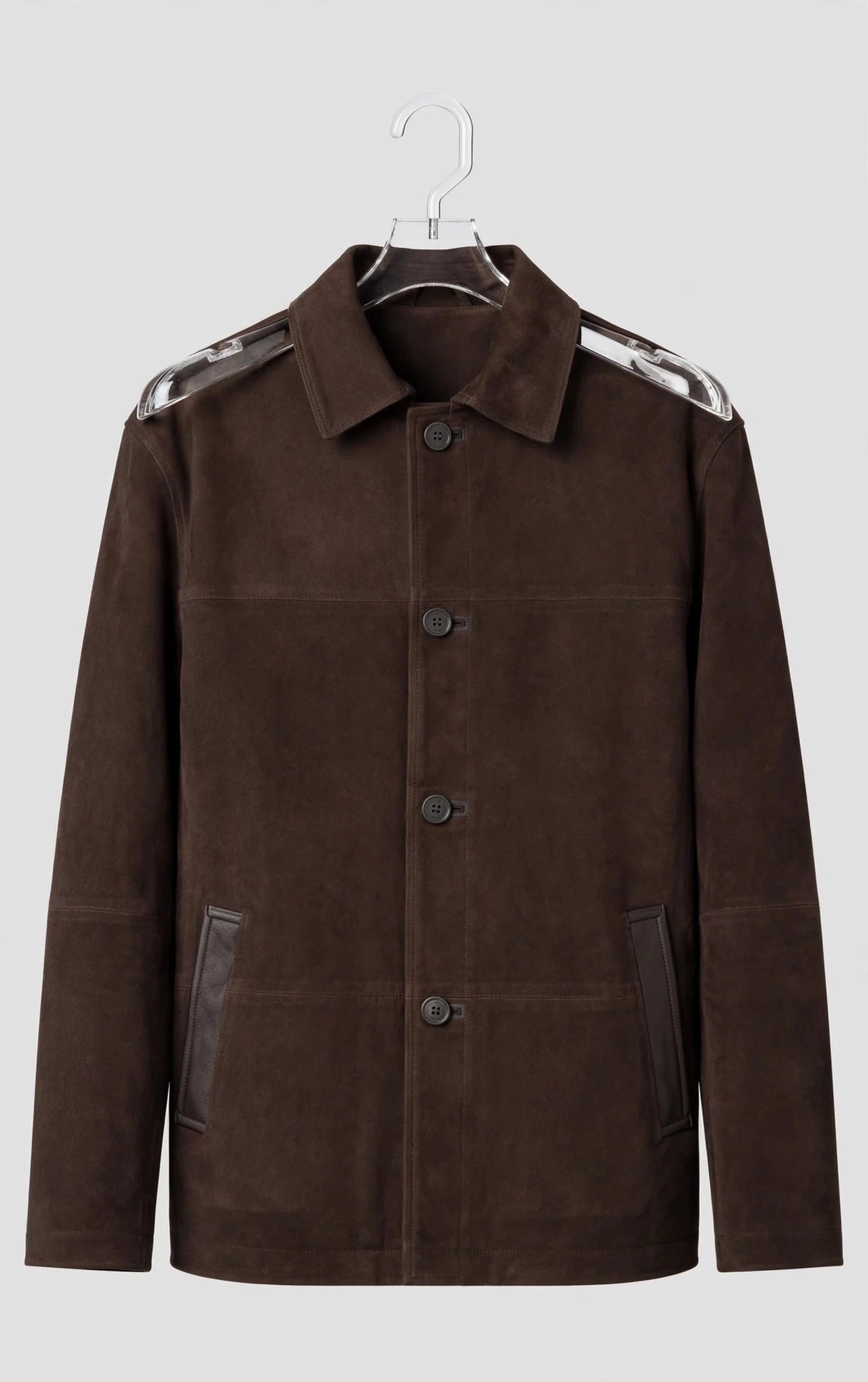 Men's Quello 4 Button Water Repellent Suede Leather Jacket - Imported