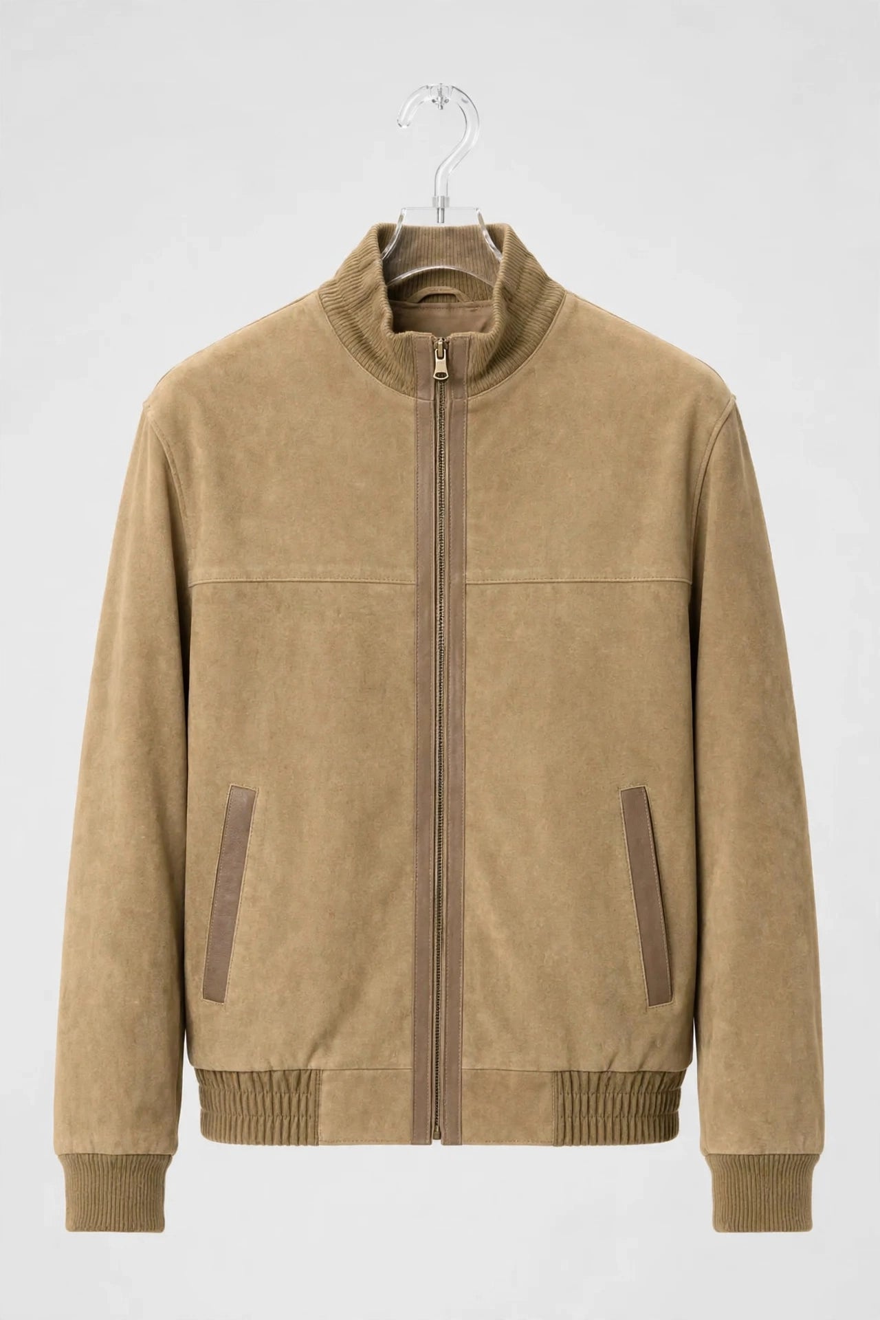 Quello Men's Light Weight Water Resistant Suede Leather Waist Jacket - Imported