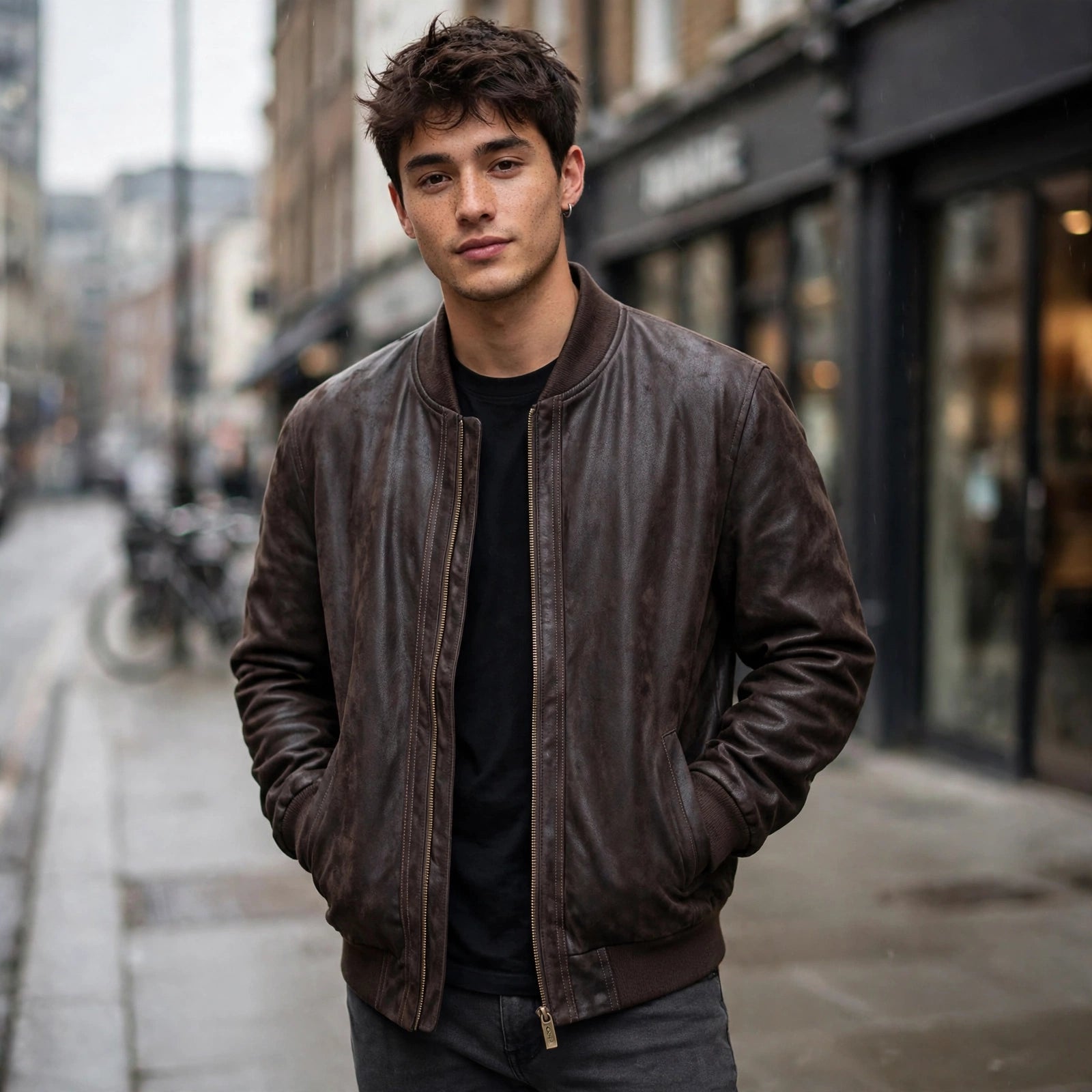 Men's Baseball Suede Leather Jacket – Satin Lined, Classic Style | JenZleather