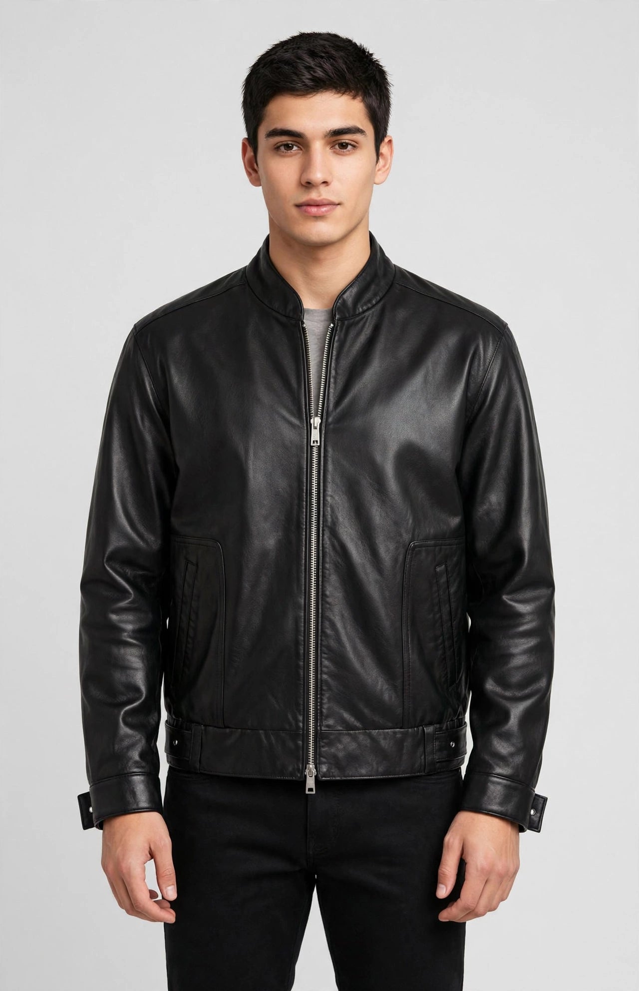 Men's Genuine Lambskin Bomber Jacket